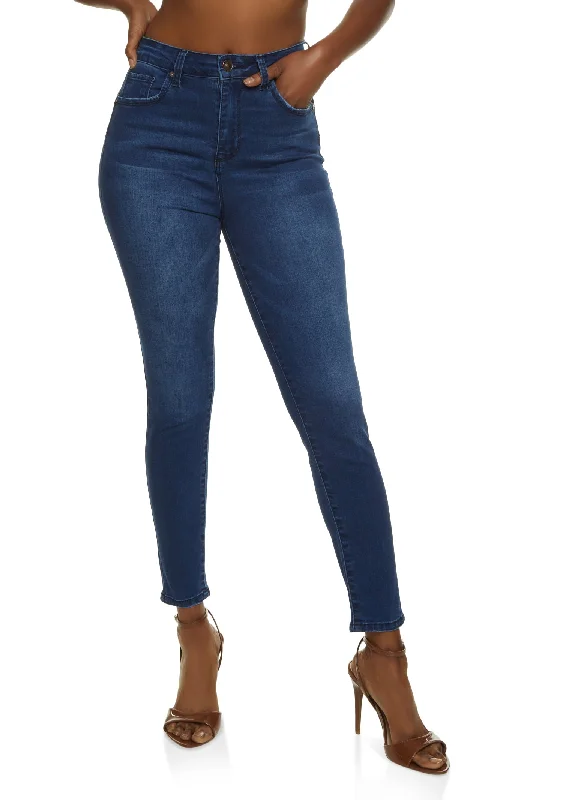 Embroidered women jeans with intricate patternsWAX Solid High Waisted Skinny Jeans