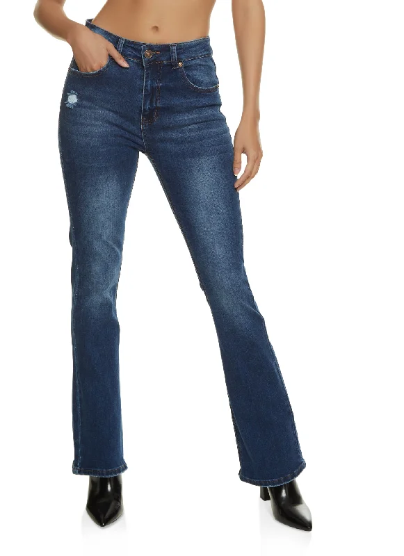 Skinny women jeans with a form - fitting designWAX Whiskered High Waist Boot Cut Jeans