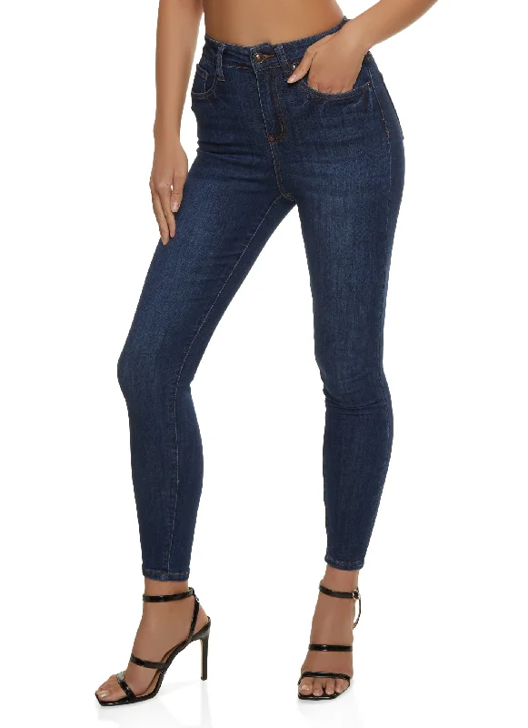 Acid - wash women jeans with a retro finishWAX Whiskered Skinny Ankle Jeans