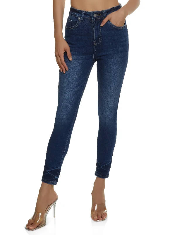 Dark - wash women jeans for a sophisticated and slimming effectWAX Whiskered Skinny Jeans