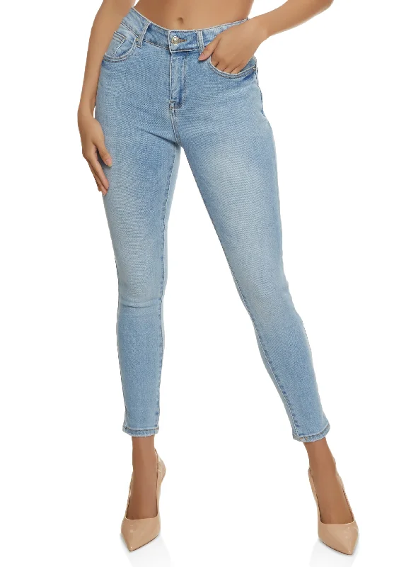 Straight - leg women jeans with a classic and timeless appealWAX Cropped High Rise Skinny Jeans