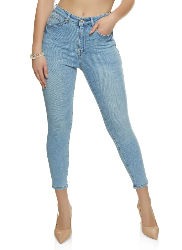 Embellished women jeans with studs or rhinestones for a glamorous touchWAX Whiskered Cropped Skinny Jeans