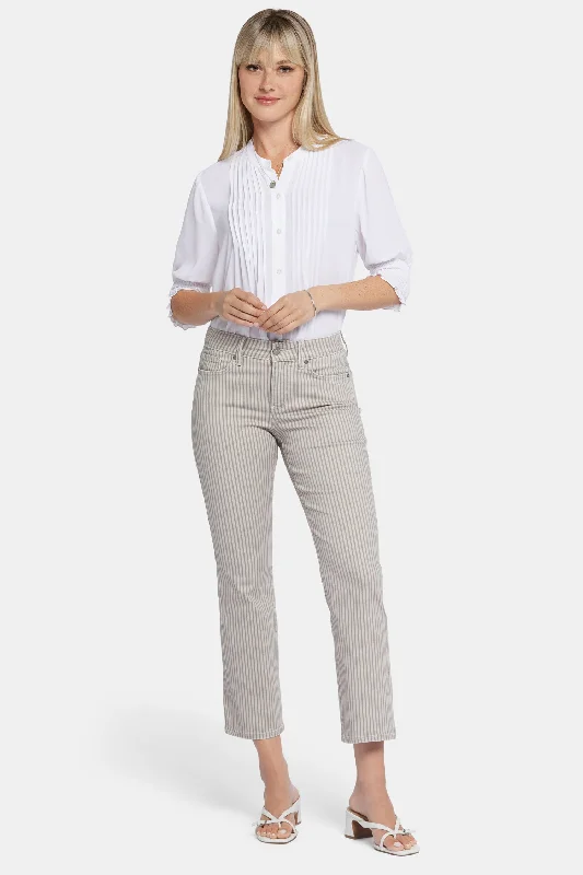 Wide - leg women jeans for a modern and relaxed vibeMarilyn Straight Ankle Jeans In Petite - Sandbar Stripe