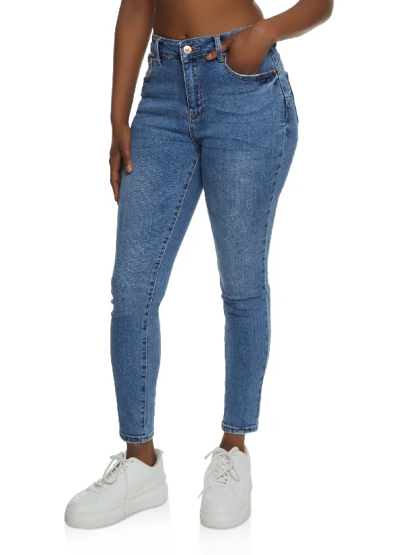 Dark - wash women jeans for a sophisticated and slimming effectWAX Cropped High Rise Skinny Jeans