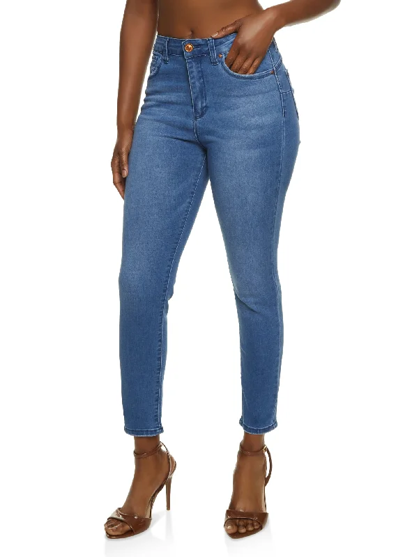 Straight - leg women jeans with a classic and timeless appealWAX Solid High Waisted Skinny Jeans