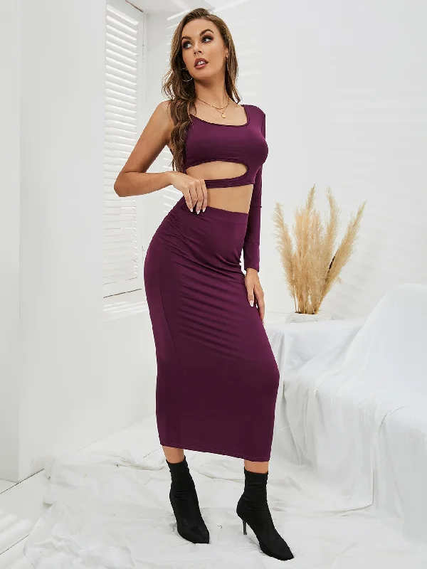 Off - the - Shoulder Women Dress for a Romantic and Feminine LookKittenAlarm - One Shoulder Cut Out Bodycon Dress