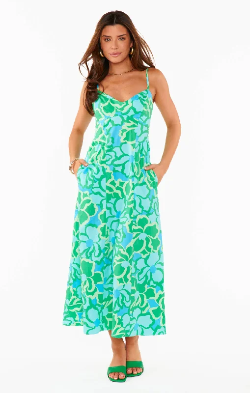 Halter Neck Women Dress to Show Off the Shoulders and NecklineAllegra Midi Dress ~ Abstract Poppy