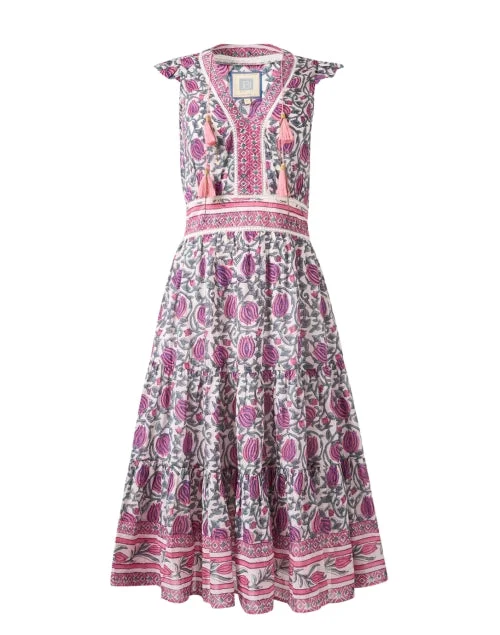 Wrap - Style Women Dress with Adjustable Fit for All Body TypesAnnabelle Pink Cotton Silk Dress