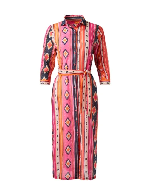 Printed Abstract Women Dress for a Modern and Artistic AppealAntonella Multi Print Cotton Shirt Dress