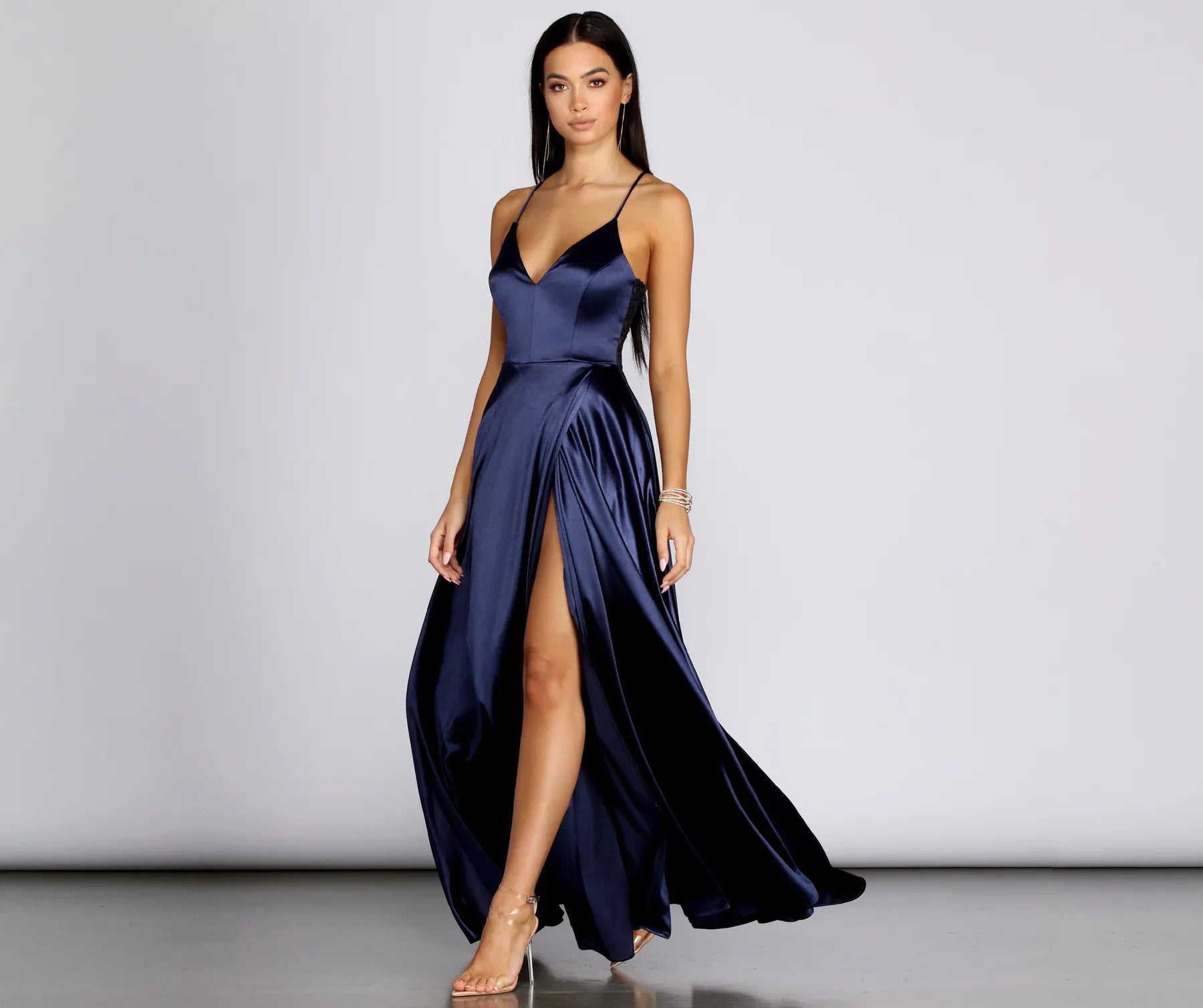 Halter Neck Women Dress to Show Off the Shoulders and NecklineBlake Lace Back Satin Dress