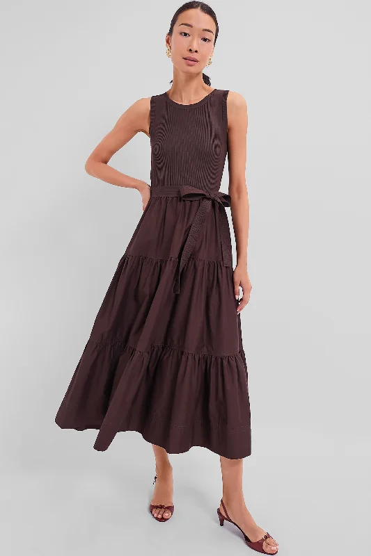 Lace - Embellished Women Dress for an Elegant and Sophisticated AppearanceBrown Sleeveless Maxi Dress