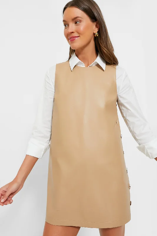 Sheath Women Dress with a Tailored Fit for a Professional LookButterscotch Bitsy Faux Leather Mini Swing Dress