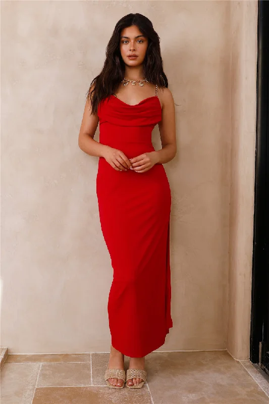 Backless Women Dress for a Sexy and Alluring Look at Evening EventsCaribbean Breeze Maxi Dress Red