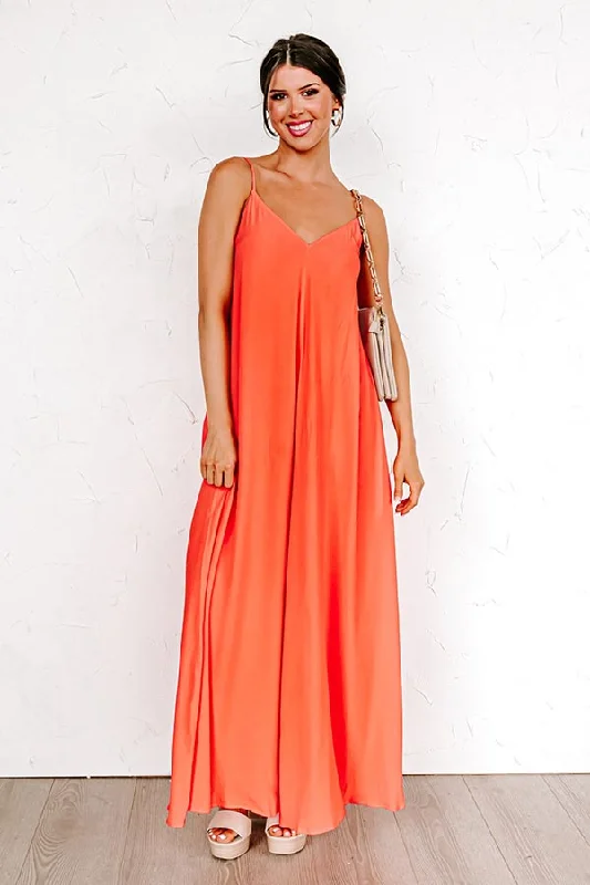 Mini Women Dress with a Short Hem for a Young and Trendy StyleEasy On Me Maxi In Dark Tangerine