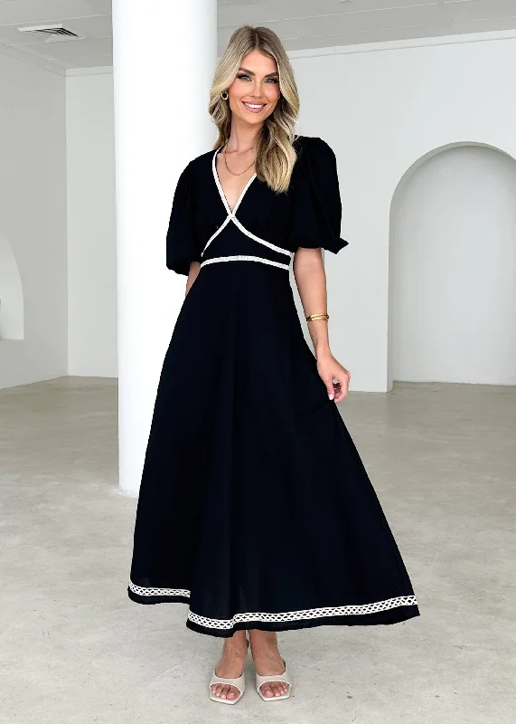 Mermaid - Style Women Dress with a Fitted Silhouette for Special OccasionsEllodie Maxi Dress - Black