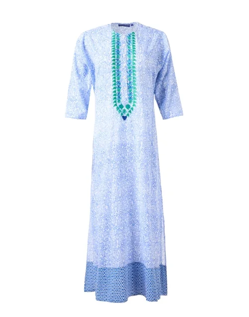 Wrap - Style Women Dress with Adjustable Fit for All Body TypesEmb Blue Print Cotton Kurta