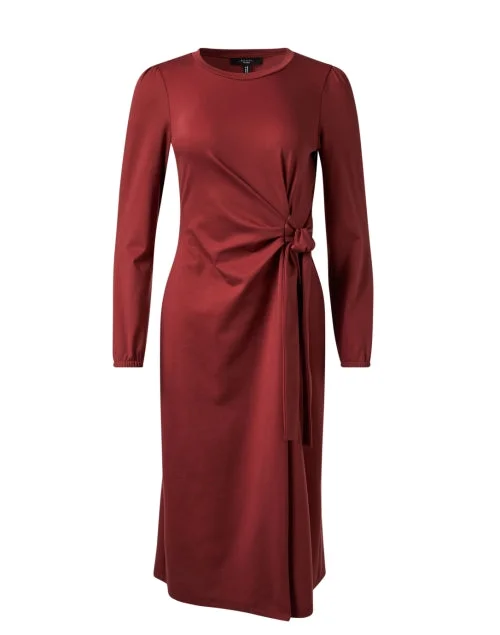 Backless Women Dress for a Sexy and Alluring Look at Evening EventsFebe Rust Red Dress