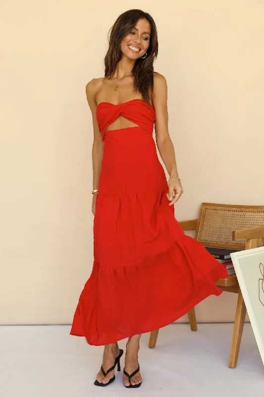 Sleeveless Women Dress in Bright Colors for Summer PartiesFree Falling Maxi Dress Red