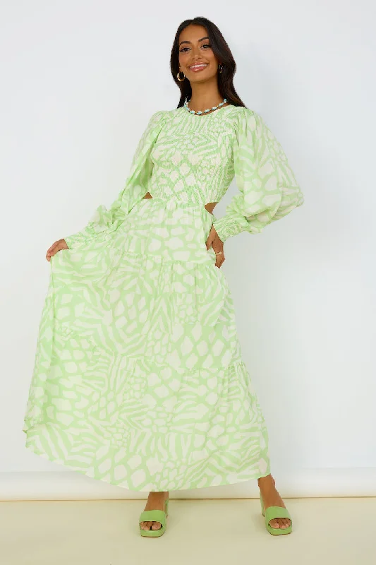 Lace - Embellished Women Dress for an Elegant and Sophisticated AppearanceGIRL AND THE SUN Paloa Maxi Dress Lime Green