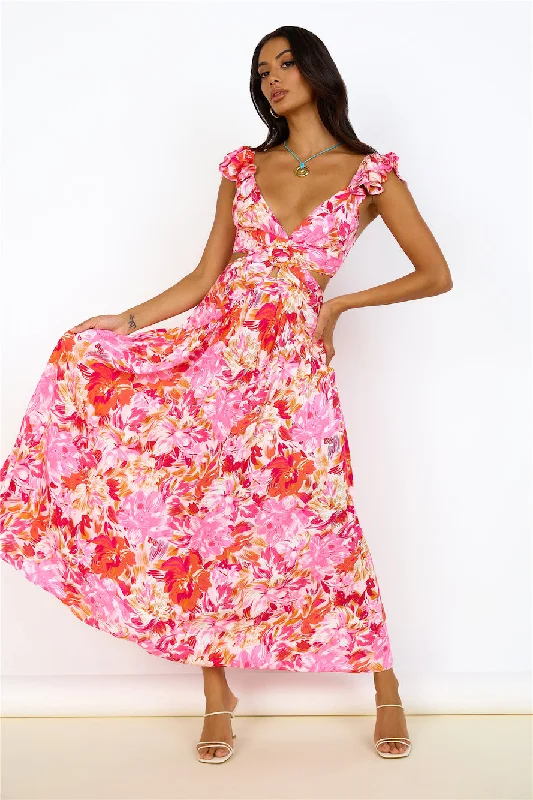 Plus Size Women Dress with a Flattering A - Line Cut for Comfort and StyleLife Of The Party Maxi Dress Pink