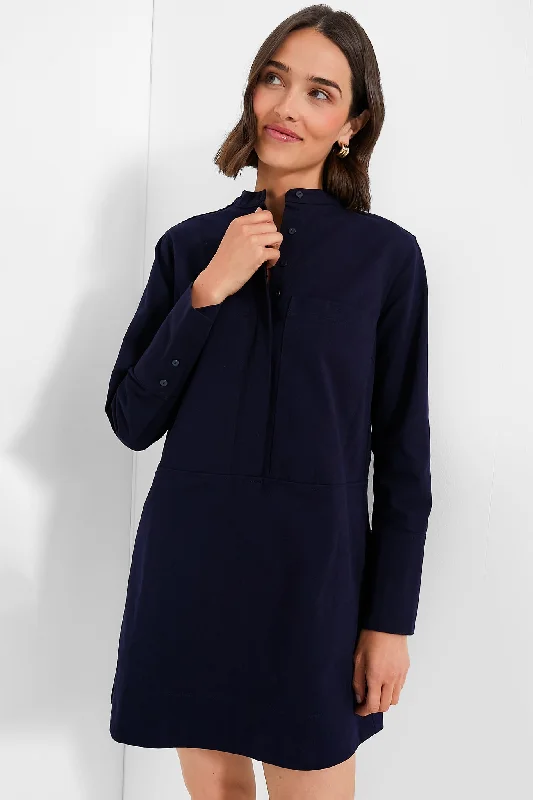 Shift Women Dress with a Simple and Classic Design for Everyday WearNavy Twill Denim Rohan Shirt Dress