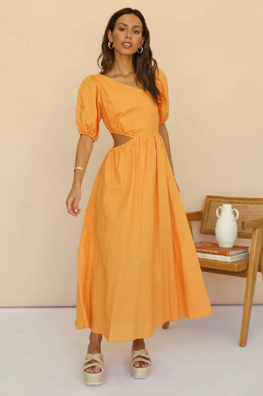 Empire Waist Women Dress to Accentuate the Bust and Conceal the WaistOcherous Maxi Dress Orange