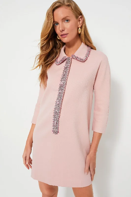 Sheath Women Dress with a Tailored Fit for a Professional LookPowder Pink Embellished Nicola Dress