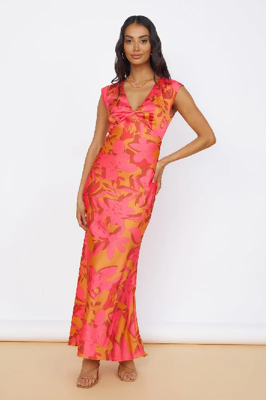 Lace - Embellished Women Dress for an Elegant and Sophisticated AppearanceRadiant Skies Maxi Dress Orange