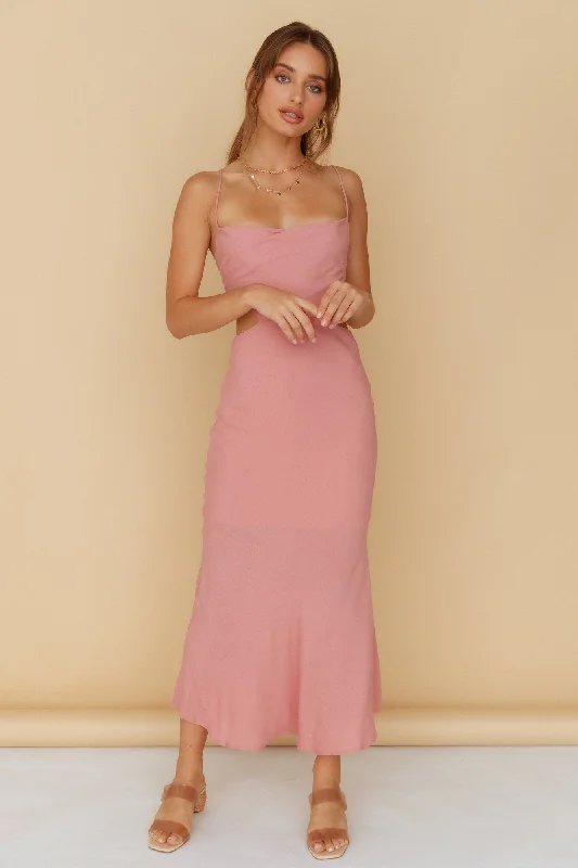 Halter Neck Women Dress to Show Off the Shoulders and NecklineRunning To You Maxi Dress Blush