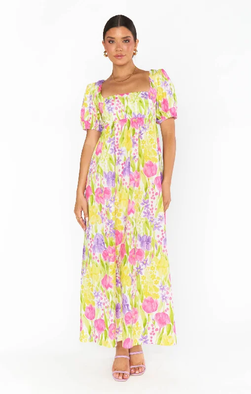 Sheath Women Dress with a Tailored Fit for a Professional LookSmitten Midi Dress ~ Blooming Tulips