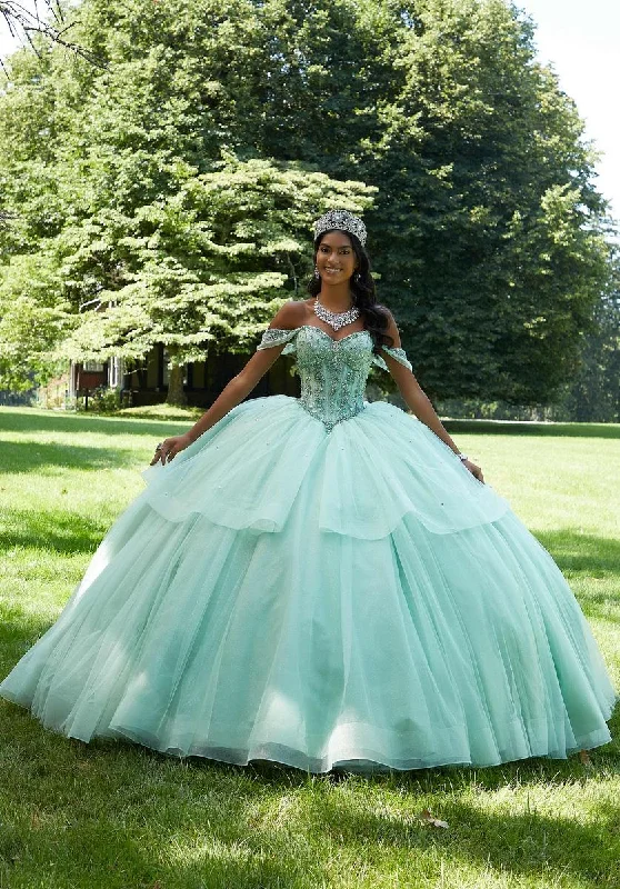 Ball Gown Women Dress with a Full Skirt for a Princess - like LookVizcaya by Morilee Corset Tulle Quince Dress 89449