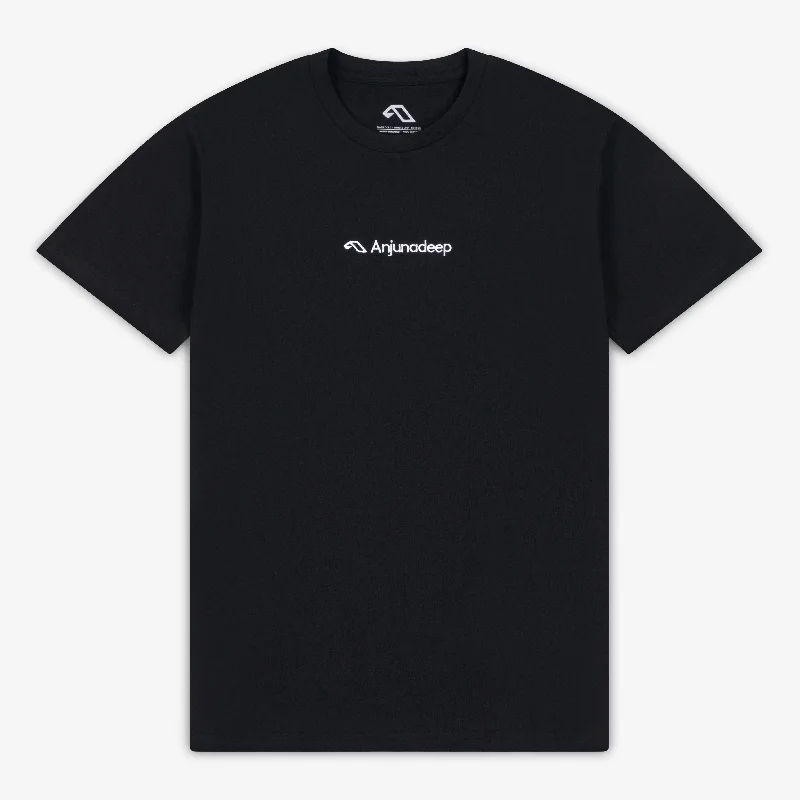 V - Neck Women T Shirt to Enhance the NecklineAnjunadeep Type Logo Tee / Black