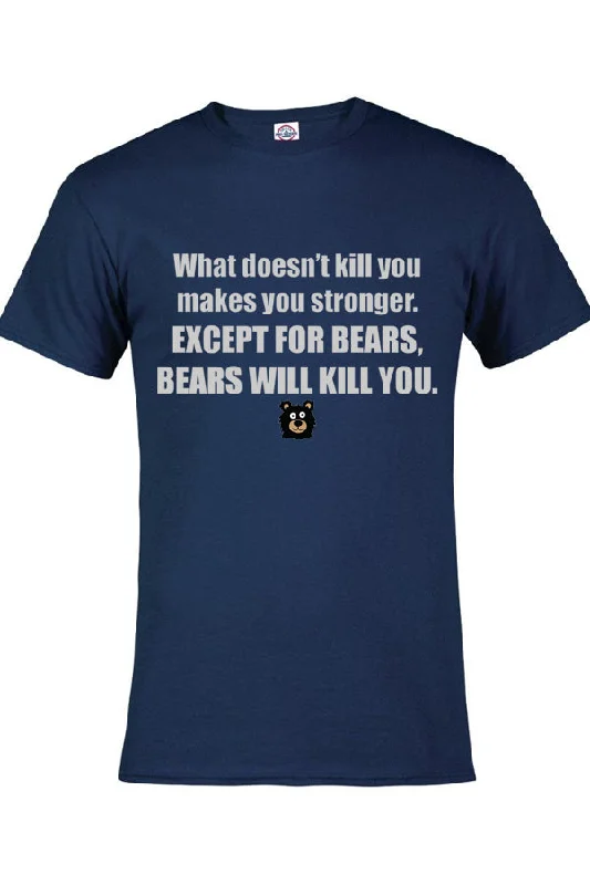 Embroidered Women T Shirt with Intricate DetailsAdult Bears Stronger T-Shirt (Funny Bear t-shirt)