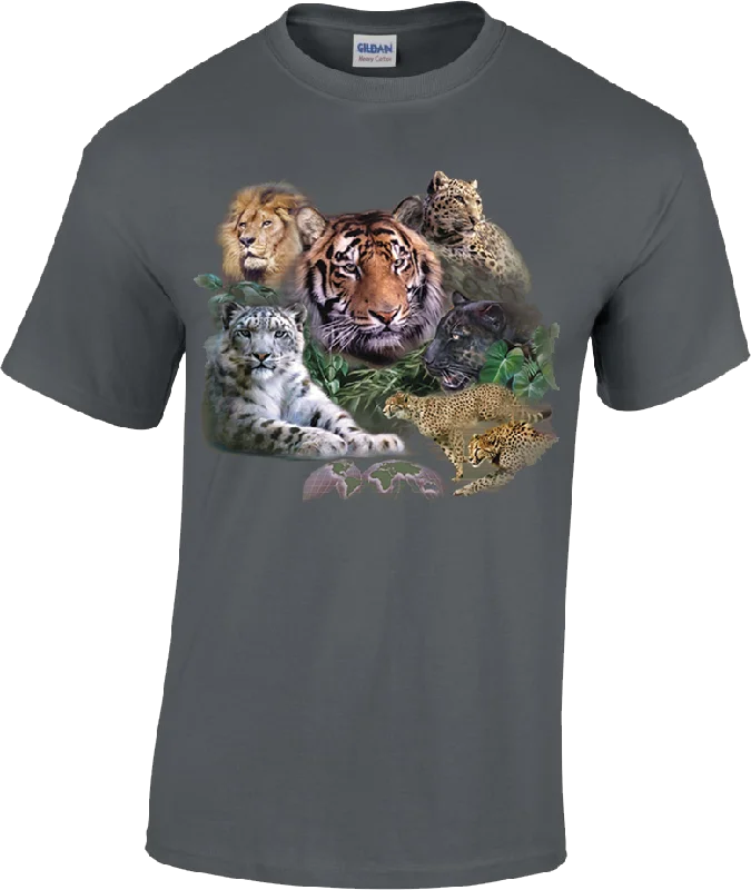 Embroidered Women T Shirt with Intricate DetailsYouth Big Cats T-Shirt