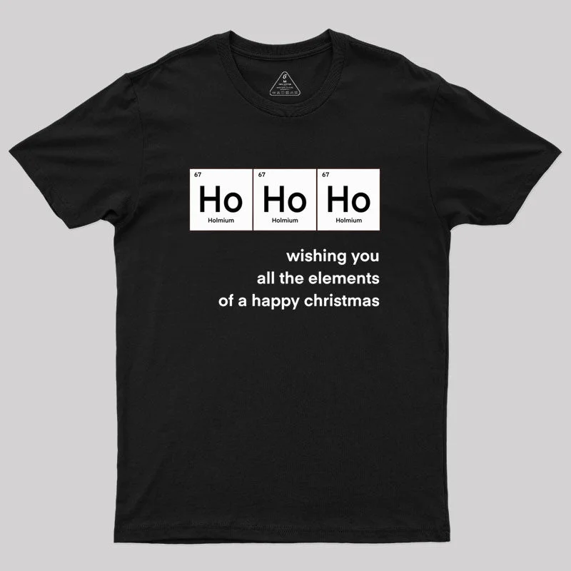 Distressed Women T Shirt with a Laid - Back AestheticHo Ho Ho Christmas Chemistry funny Geek T-Shirt