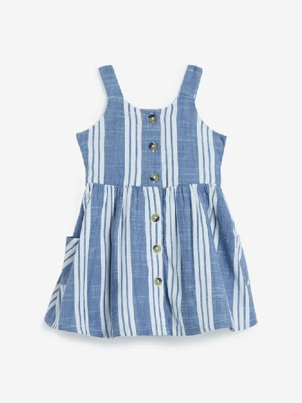 HOP Baby Blue Striped Dress