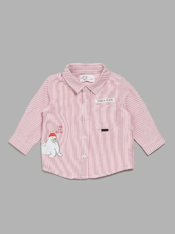 HOP Baby Striped Pink Shirt