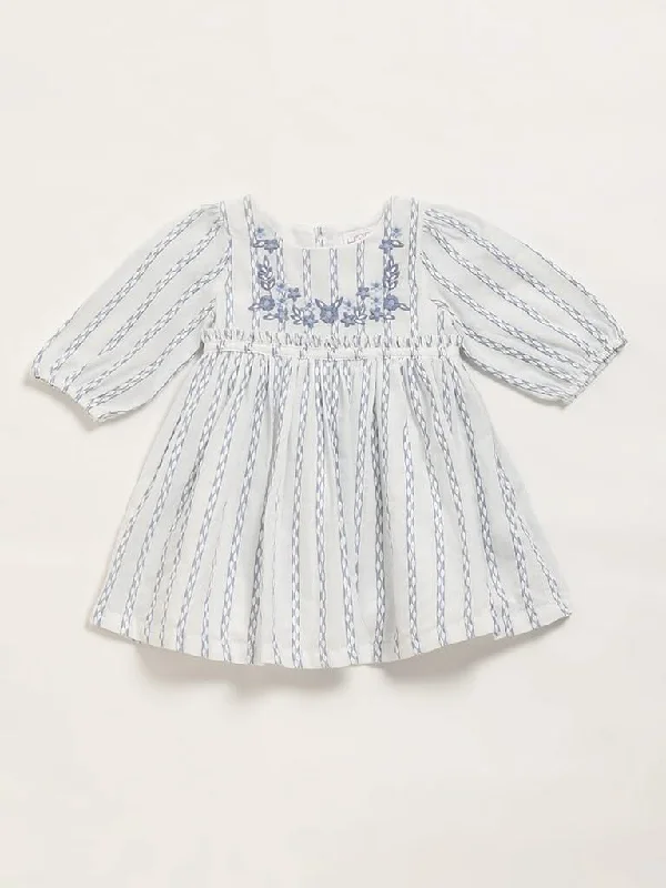 HOP Baby White Embroidered Dress