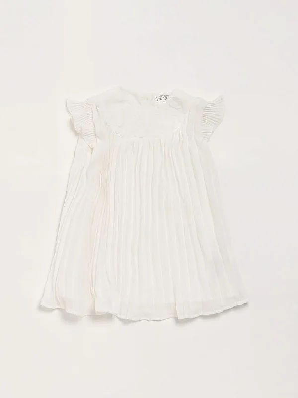 HOP Baby White Pleated Dress