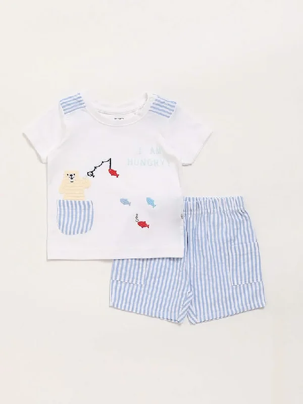 HOP Baby White T-Shirt with Shorts