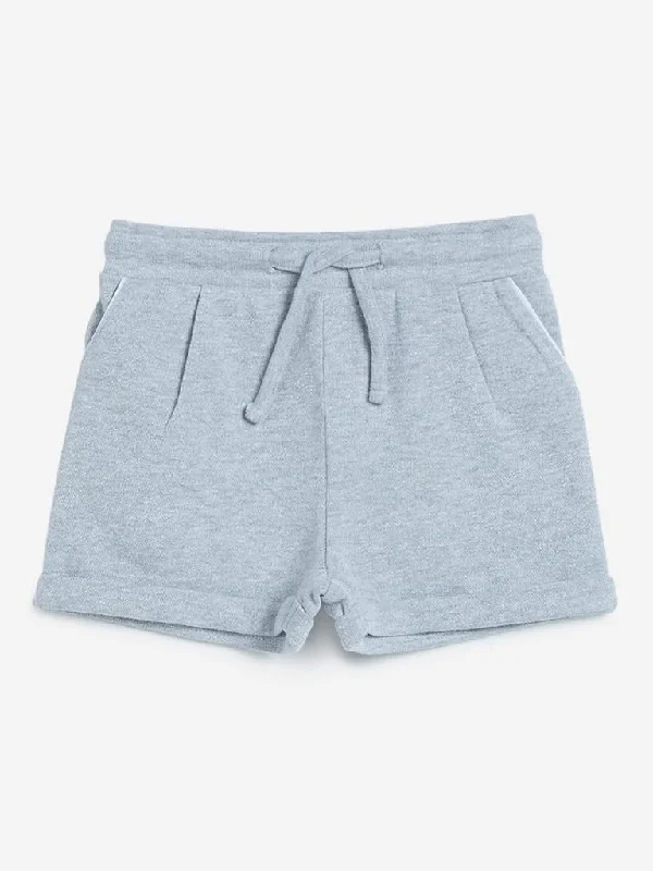 HOP Kids Grey Shimmer Detailed Shorts