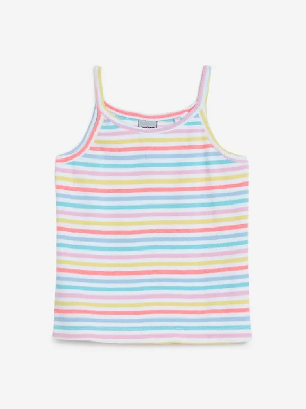 HOP Kids Multicolour Striped Tank Top