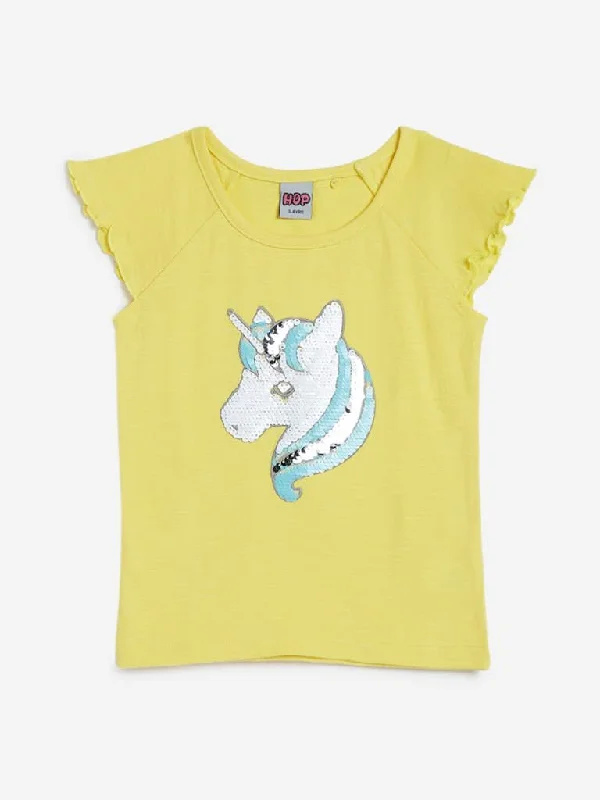 HOP Kids Yellow Unicorn Print Bella T-Shirt