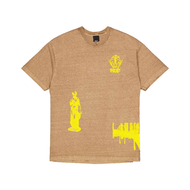 Tie - Dye Women T Shirt with a Bohemian VibeLoosies Washed S/s Tee Camel