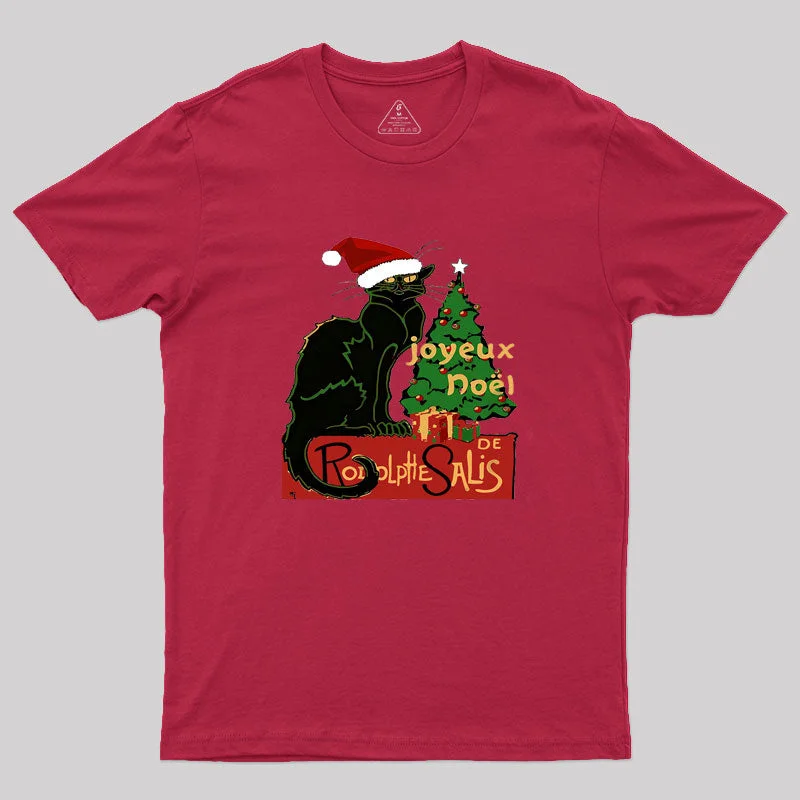 Plus Size Women T Shirt for a Comfortable and Flattering FitJoyeux Noel Le Chat Noir Spoof With Yule Tree v2 Geek T-Shirt