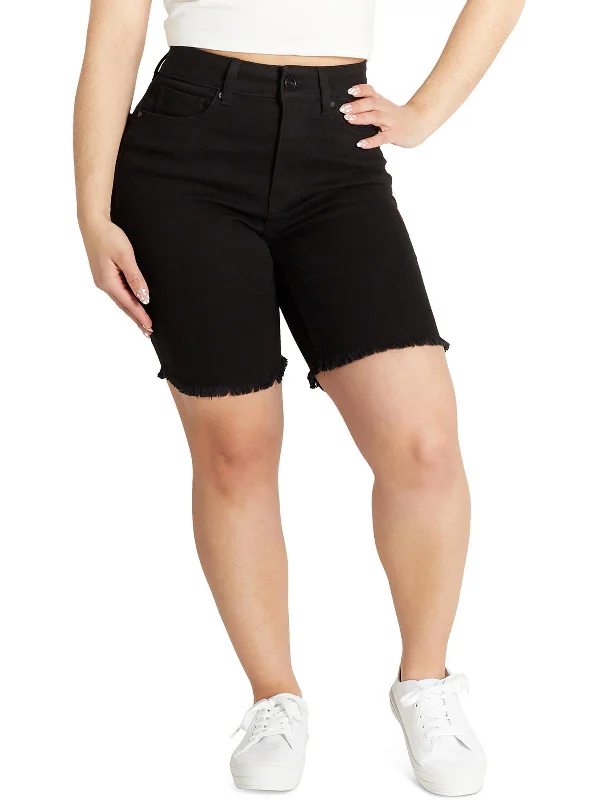 Juniors Womens High Rise Bermuda Bermuda Shorts