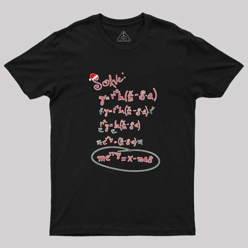 Organic Cotton Women T Shirt for Eco - Conscious WearersMerry Christmas Equation Geek T-Shirt