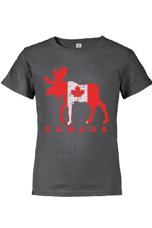 Striped Women T Shirt in a Classic PatternYouth Moose Flag T-Shirt