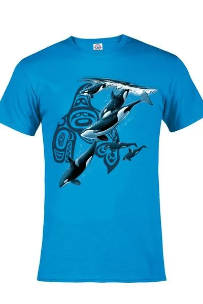 Tie - Dye Women T Shirt with a Bohemian VibeYouth Native Orca's Diving T-Shirt