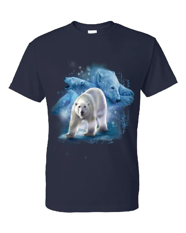 Crop Top Women T Shirt to Pair with High - Waisted BottomsAdult Northern King Bear T-Shirt (Polar Bears)